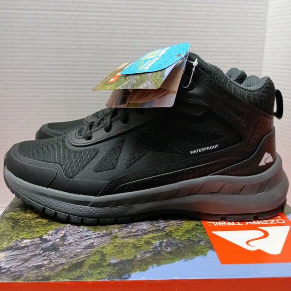Men’s size 9.5 Ozark Trail Tech Hiker Waterproof Boots Black - Picture 3 of 8